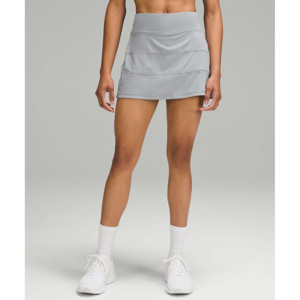 Lululemon Pace Rival Mid-Rise Skirt Grey Tennis Running Skort Pockets